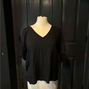 Classic Black V-Neck Women's Top